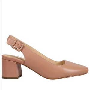 Clarks chunky heel sling back shoes